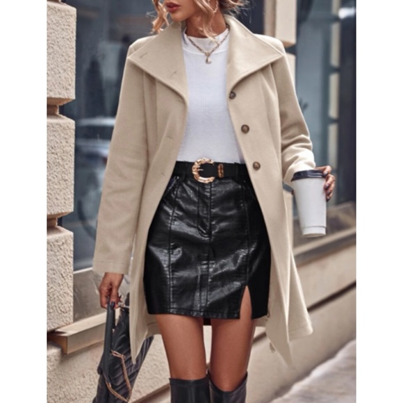 Luxe single breasted belted overcoat - Picture 3 of 8